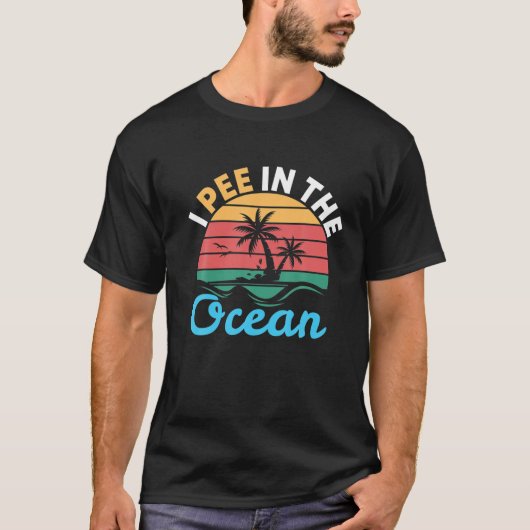 私は海を覗く |ビーチ通話 Tシャツ (正面)