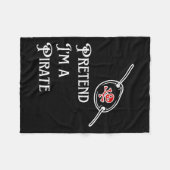 私は海賊怠惰ハロウィーンの衣装簡単 フリースブランケット (正面(横))