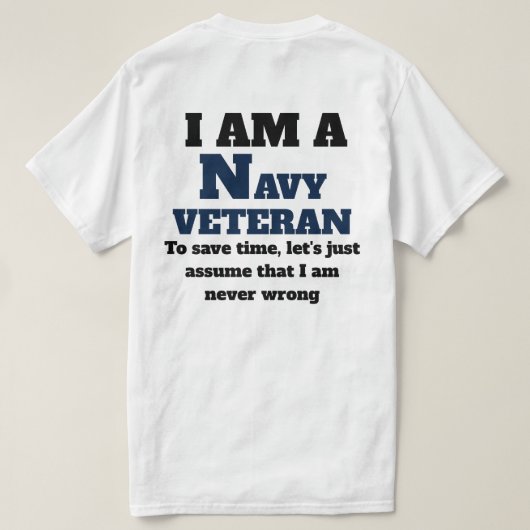 私は海軍の退役軍人 Tシャツ (デザイン裏面)