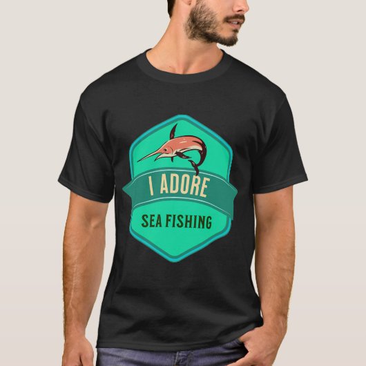 私は海釣りが大好き Tシャツ (正面)