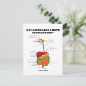 私は消化不良に見える？（医療） ポストカード (スタンド正面)
