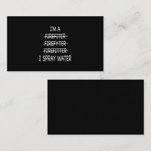 私は消防士おもしろいで水火を噴霧 名刺 (正面/裏面)