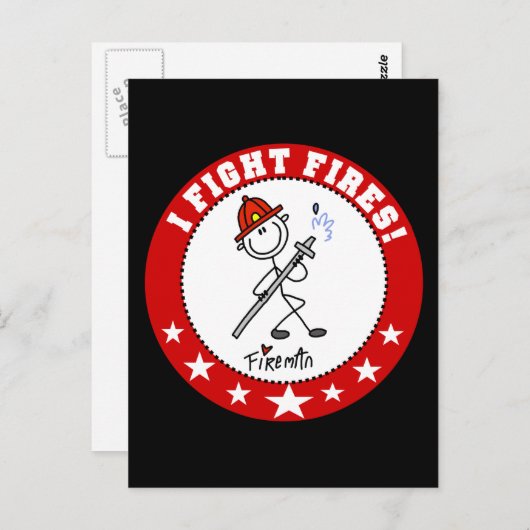 私は消防士と戦う ポストカード (正面/裏面)