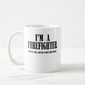 私は消防士の黒です コーヒーマグカップ (左)