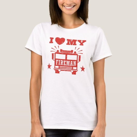 私は消防士を愛している Tシャツ (正面)