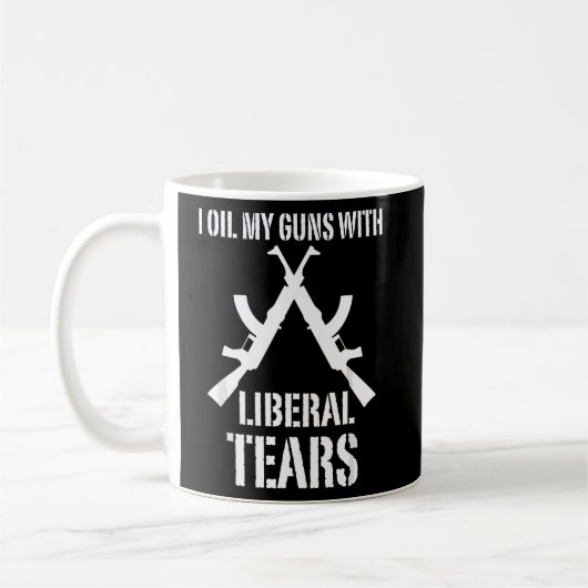 私は涙を流して私の銃自由主義のを油しおもしろいた2ndの修正 コーヒーマグカップ (左)