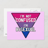 私は混乱していない、私はバイセクシャルである ポストカード (正面/裏面)