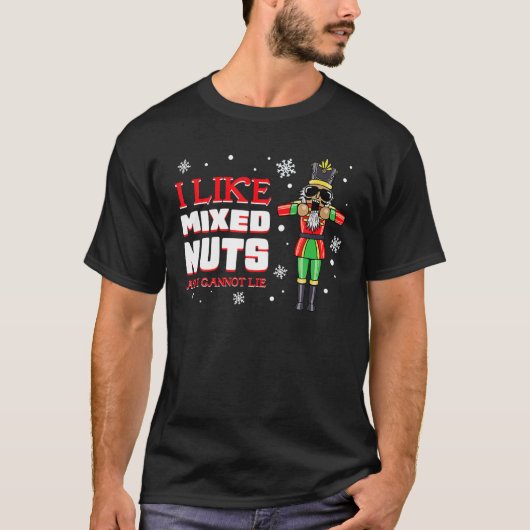 私は混合ナットのクリスマスナット割り込みスクワッドHolid好き Tシャツ (正面)