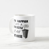 私は温室の糞の虫より幸せだ コーヒーマグカップ (正面左)