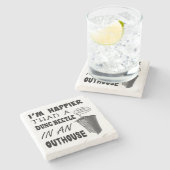 私は温室の糞の虫より幸せだ ストーンコースター (横)