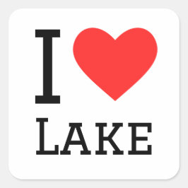 私は湖が大好きだ スクエアシール