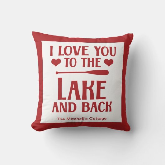 私は湖とバックにあなたを愛する – Valentines Day T クッション (正面)