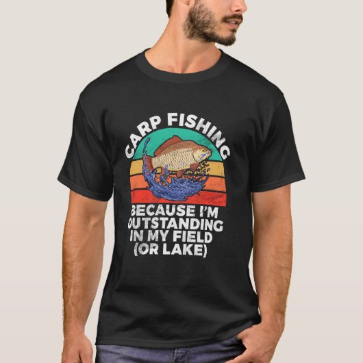 私は湖の鯉で抜きん出ているからです。またはコイ釣り Tシャツ (正面)
