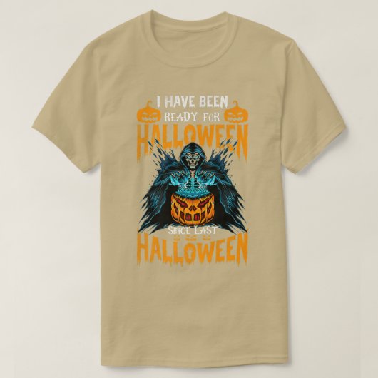 私は準備ができてハローウィンパーティ衣装ボーイズgir tシャツ (デザイン正面)