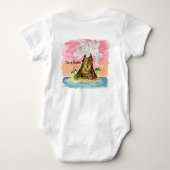 私は溶岩あなた又は私はあなたを愛する火山クリーパー ベビーボディスーツ (裏面)