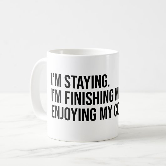 私は滞在している。コーヒーを飲み終える コーヒーマグカップ (正面左)