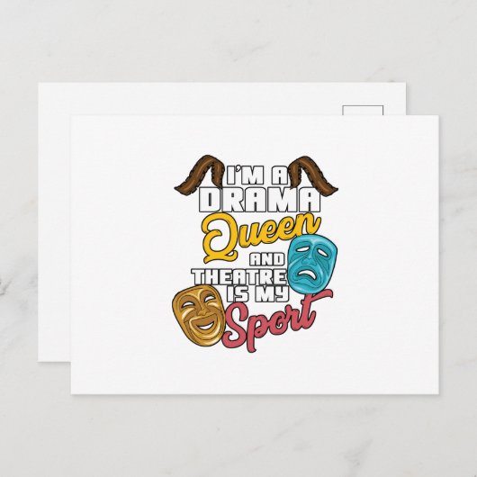 私は演劇のクイーンで演劇は私のスポーツ劇場である 案内ポストカード (正面/裏面)