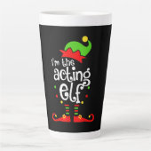 私は演技小妖精や小人クリスマスファミリーフレンドクリスマス カフェラテマグ (正面)