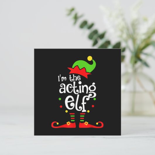 私は演技小妖精や小人クリスマスファミリーフレンドクリスマス サンキューカード (スタンド正面)