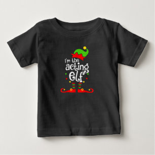 私は演技小妖精や小人クリスマスファミリーフレンドクリスマス ベビーTシャツ