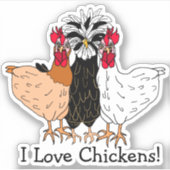 私は漫画の手を描いたひよこ大好き シール (正面)