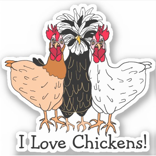 私は漫画の手を描いたひよこ大好き シール (正面)