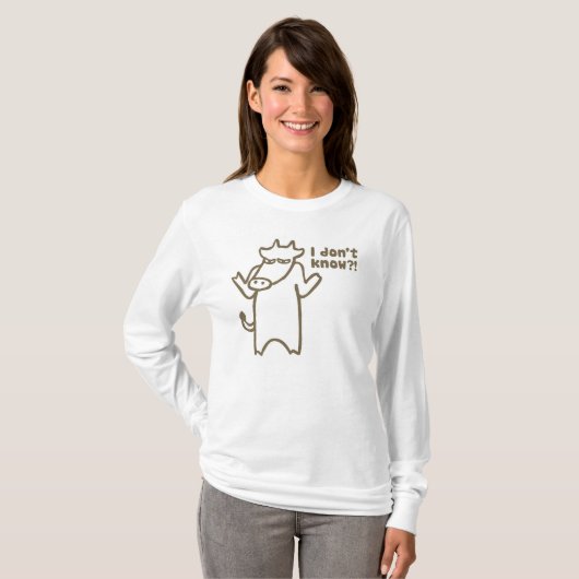 私は漫画牛女性のワイシャツを知っていません Tシャツ (正面フル)