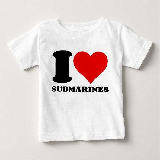 私は潜水艦が大好き ベビーTシャツ (正面)