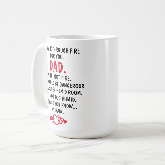 私は火の中を歩いて行くパパ コーヒーマグカップ (正面左)