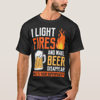 私は火を付け、ビールを消すキャンピングドリン Tシャツ