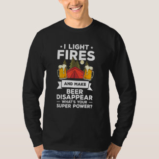 私は火を灯しビールを消す あなたの超能力は？ Tシャツ