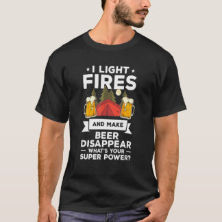 私は火を灯しビールを消す あなたの超能力は？ Tシャツ