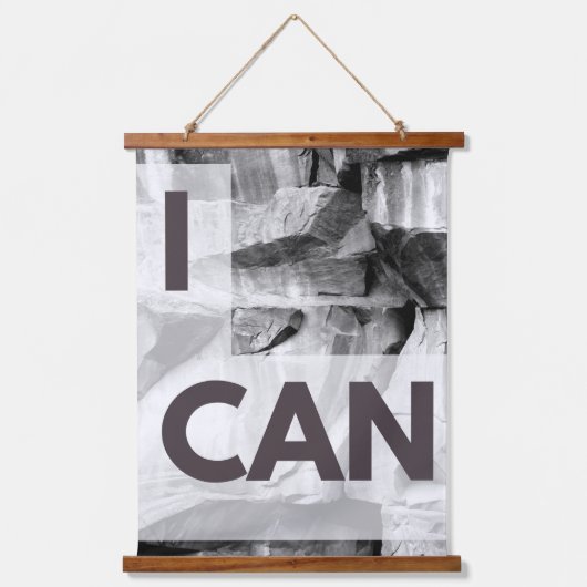 私は灰色の石の岩ができる 吊り下げ型タペストリー (正面)