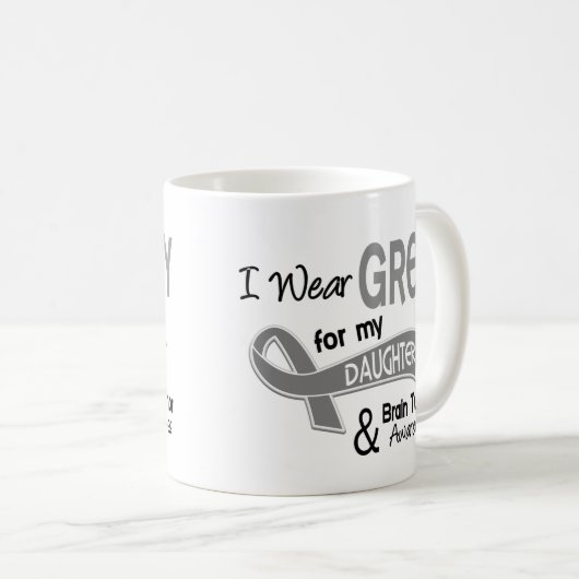 私は灰色42の娘の脳腫瘍を身に着けています コーヒーマグカップ (正面右)