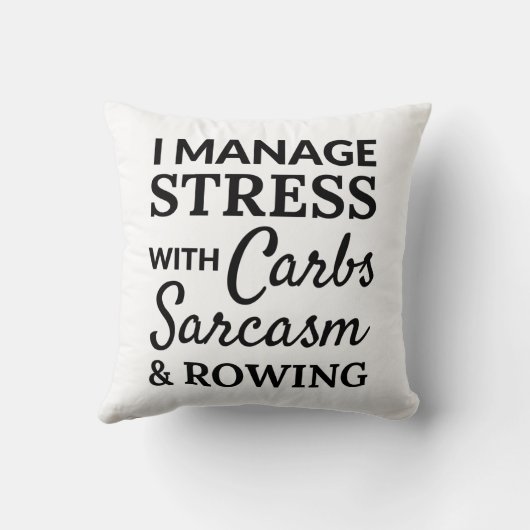 私は炭水化物とストレスを管理し、皮肉とボート。 クッション (裏面)