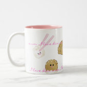 私は点心のマグを愛します ツートーンマグカップ (左)