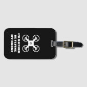 私は無人機の荷物飛んでいるタグになおもしろいりたい ラゲッジタグ (正面横)