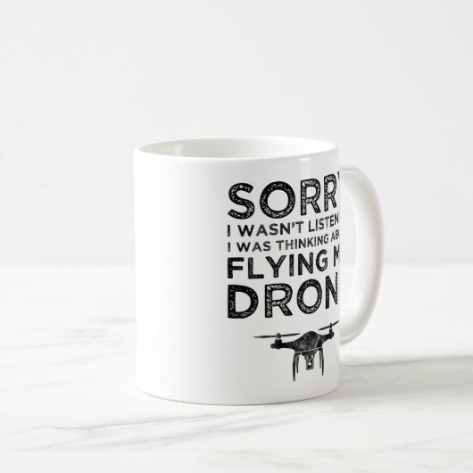 私は無人聞機考えるには気が飛んでいる付かない コーヒーマグカップ (正面右)