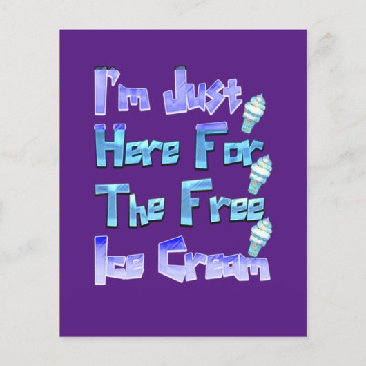 私は無料のアイスクリームを食べに来たおもしろい。 チラシ (裏面)
