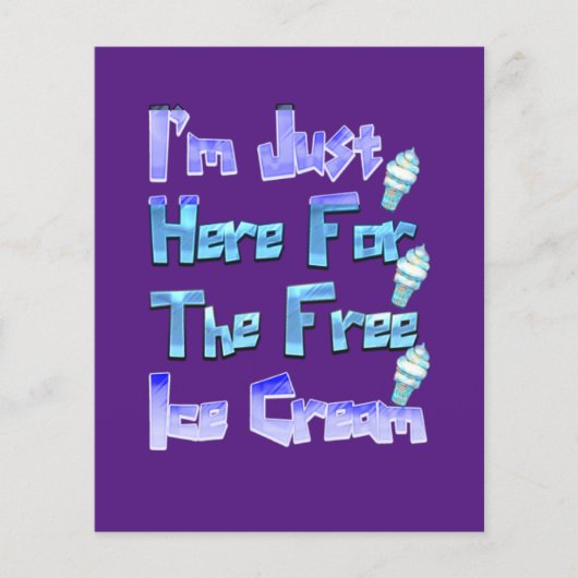 私は無料のアイスクリームを食べに来たおもしろい。 チラシ (正面)