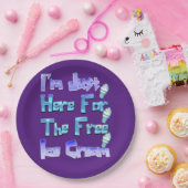 私は無料のアイスクリームを食べに来たおもしろい。 ペーパープレート (パーティー)