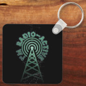 私は無線アクティブとタワーアンテナおもしろいハムラディ キーホルダー (裏面)