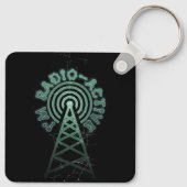 私は無線アクティブとタワーアンテナおもしろいハムラディ キーホルダー (裏面)