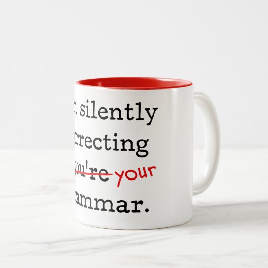 私は無言で文法をあなたは訂正しています ツートーンマグカップ (正面右)