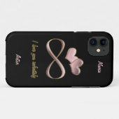 私は無限にスタイリッシュなピンクの黒い箱愛します Case-Mate iPhoneケース (裏面(横))
