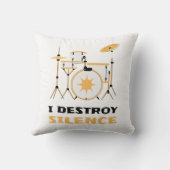 私は無音ドラマーをおもしろい破壊 クッション (裏面)