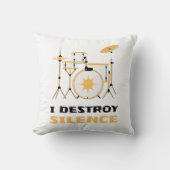 私は無音ドラマーをおもしろい破壊 クッション (正面)