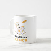 私は無音ドラマーをおもしろい破壊 コーヒーマグカップ (正面左)