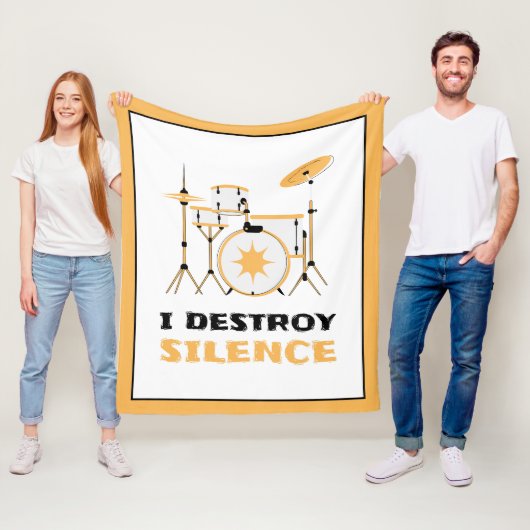 私は無音ドラマーをおもしろい破壊 フリースブランケット (インサイチュ)