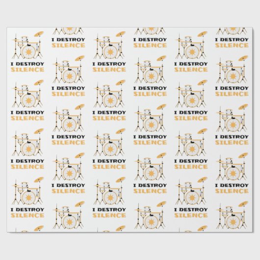 私は無音ドラマーをおもしろい破壊 ラッピングペーパー (フラット)